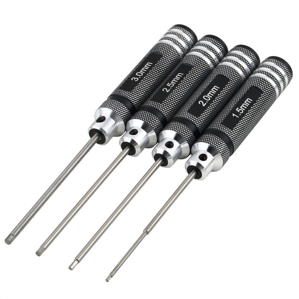 4PC Set Steel Hexa 1.5MM 2.0MM 2.5MM 3.0MM Screw Driver RC Model Tool