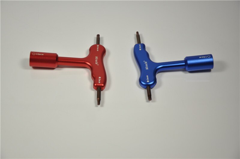Miracle Aluminum Alloy Wrench 14mm For CM6 Spark Plug 3mm/4mm Brown/ Blue/ Red For EME DLE Gas Engine
