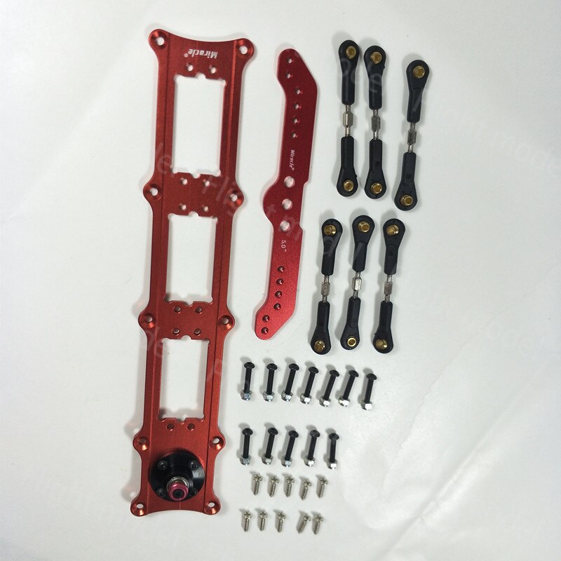 Aluminum Alloy Servo Rudders Mount Rudder Tray Set with 5inch Double Servo Arm