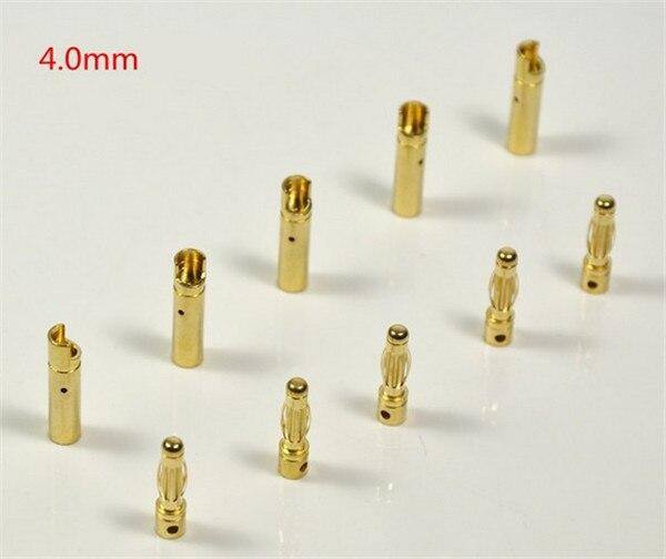 10 pair Gold Bullet Banana Connector 2mm 3mm 4mm 5mm 6mm 8mm for RC Battery Motor ESC
