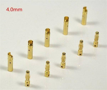 10 pair Gold Bullet Banana Connector 2mm 3mm 4mm 5mm 6mm 8mm for RC Battery Motor ESC