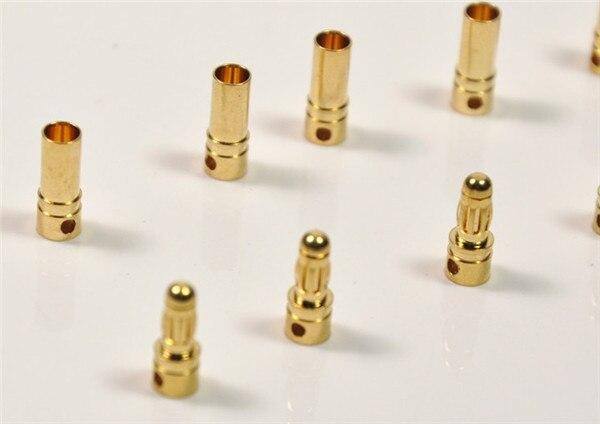 10 pair Gold Bullet Banana Connector 2mm 3mm 4mm 5mm 6mm 8mm for RC Battery Motor ESC