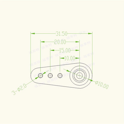 Mini Car Servo Arm Single Horn 25T 31.5mm for FUTABA