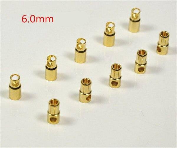 10 pair Gold Bullet Banana Connector 2mm 3mm 4mm 5mm 6mm 8mm for RC Battery Motor ESC