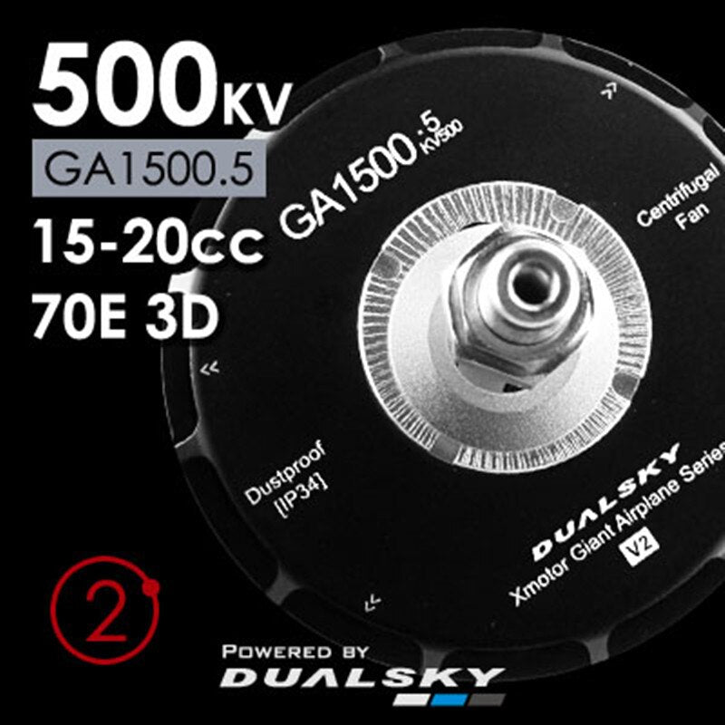 Dualsky GA1500 Brushless Motor 500KV For 70E Class RC Fix Wing Airplane