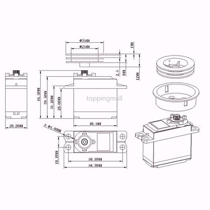 KINGMAX SW22HV 68g 22kg.CM Digital Metal Gears Sail Winch Servo