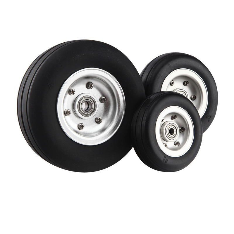 1 Pair Rubber Wheel with Brake 2.5inch 3inch 4inch Tires with Aluminum Hub For RC Airplane Model Aircraft