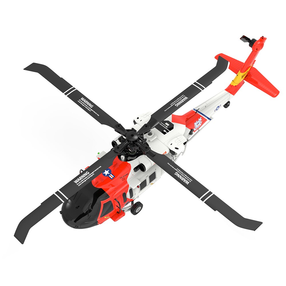 RC Helicopter 4 Propellers 6 Axis Gyro Aircraft Remote Control Outdoor Copter Coast Guard Helicopter for Kids Beginner Gifts