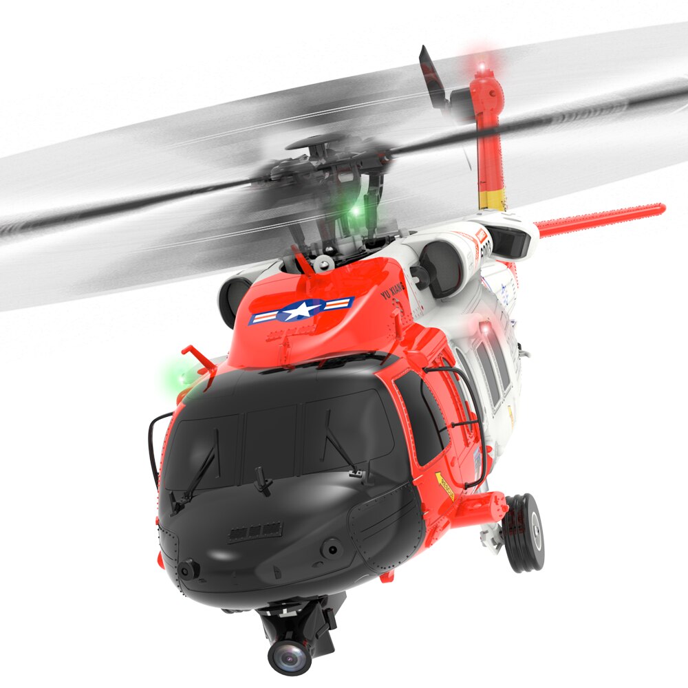 RC Helicopter 4 Propellers 6 Axis Gyro Aircraft Remote Control Outdoor Copter Coast Guard Helicopter for Kids Beginner Gifts