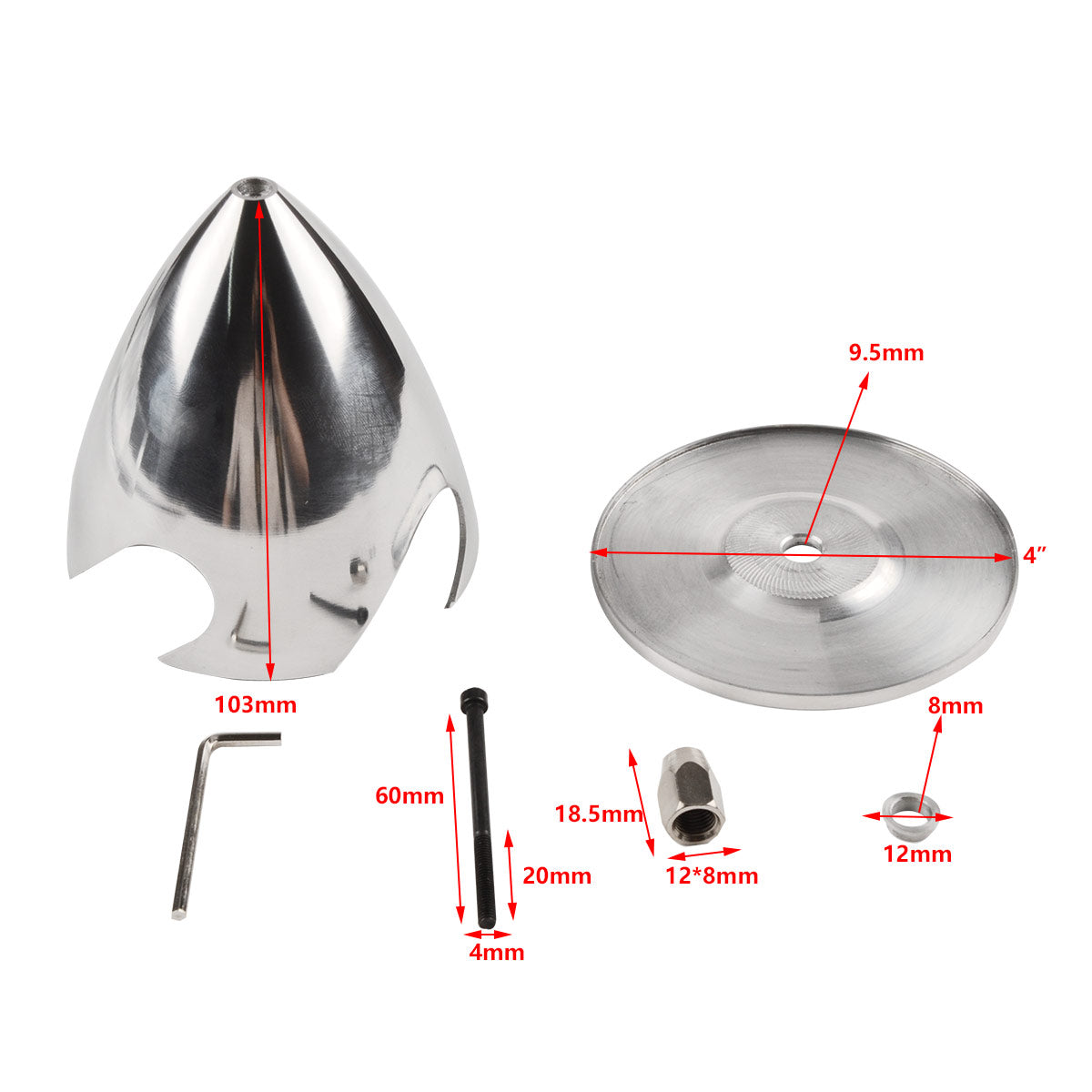 4inch / 4 Blades Aluminium Alloy  Propeller Spinners