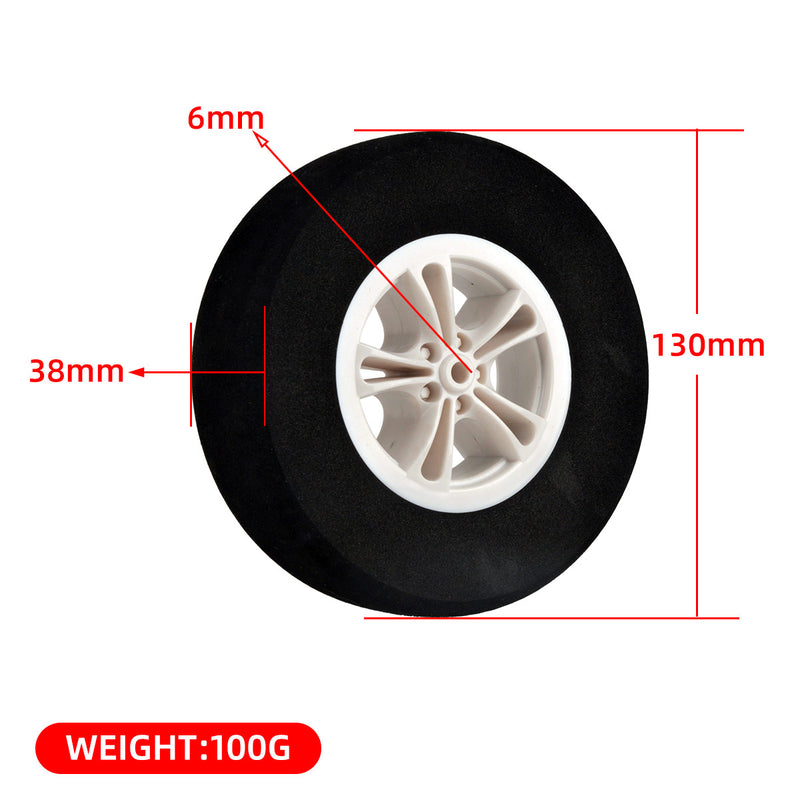 1 Pair Sponge Wheel Plastic Tires Hub 55mm 65mm 80mm 100mm 115mm 130mm for RC Model Airplane