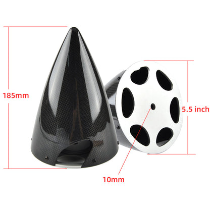 Sharp Cone Carbon Fiber Spinner W/ CNC Back Plate ( 3~6inch )