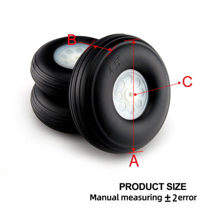 1 Pair PU Wheels Tires with Plastic Hub 1 inch to 7 inch  for RC Airplane Model