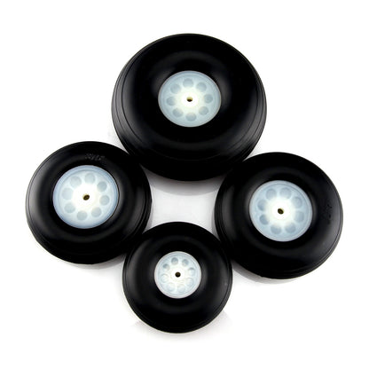 1 Pair PU Wheels Tires with Plastic Hub 1 inch to 7 inch  for RC Airplane Model