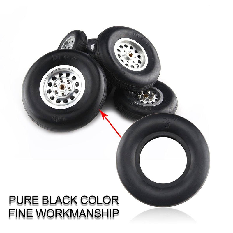 1Pair Durable Rubber Wheels for RC Plane - Size 1.75~6inch to Pick