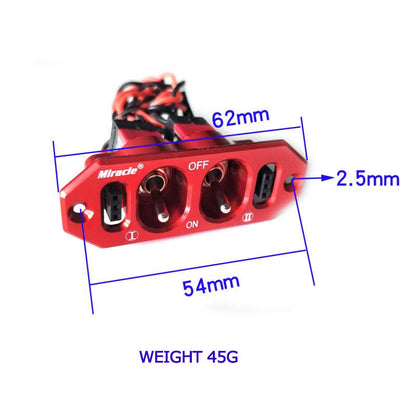 Miracle Heavy Duty Anodized Metal Dual Power Switch with 4 Cable Lock