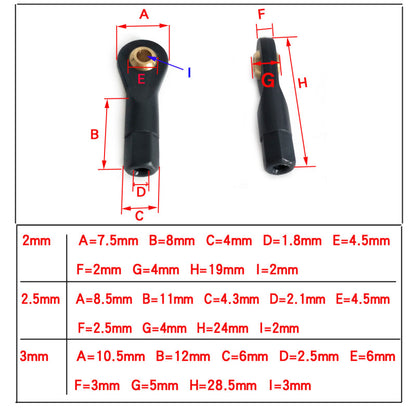 M2 M2.5 M3  Ball Head Clevis set (10 pack)