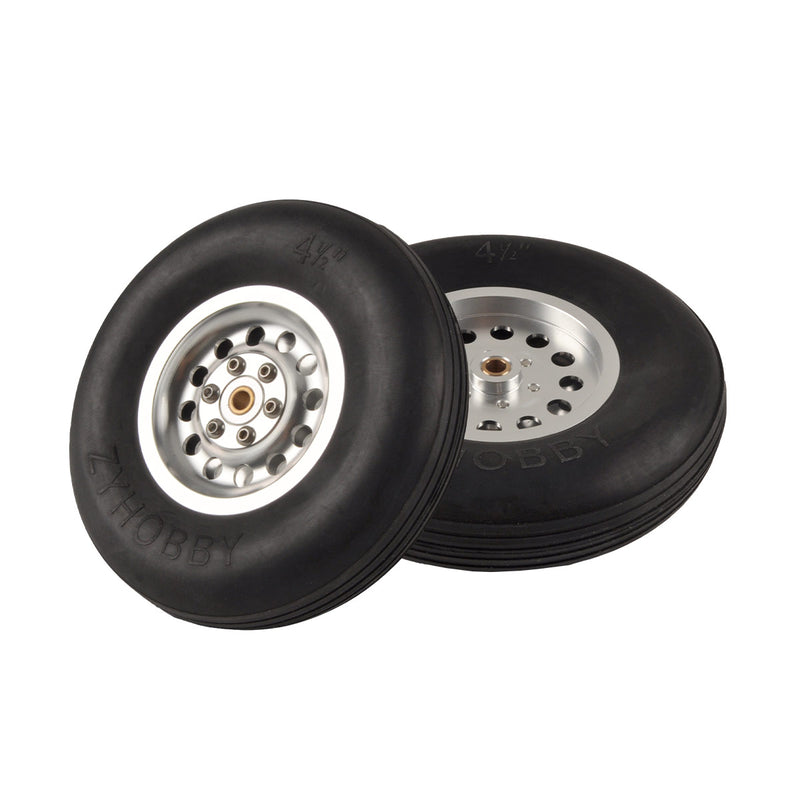 2.5"/4.0''/4.5'' Rubber Aluminum Core Wheel Hubs for RC Airplanes 1 Pair (2PCS) (4.5")